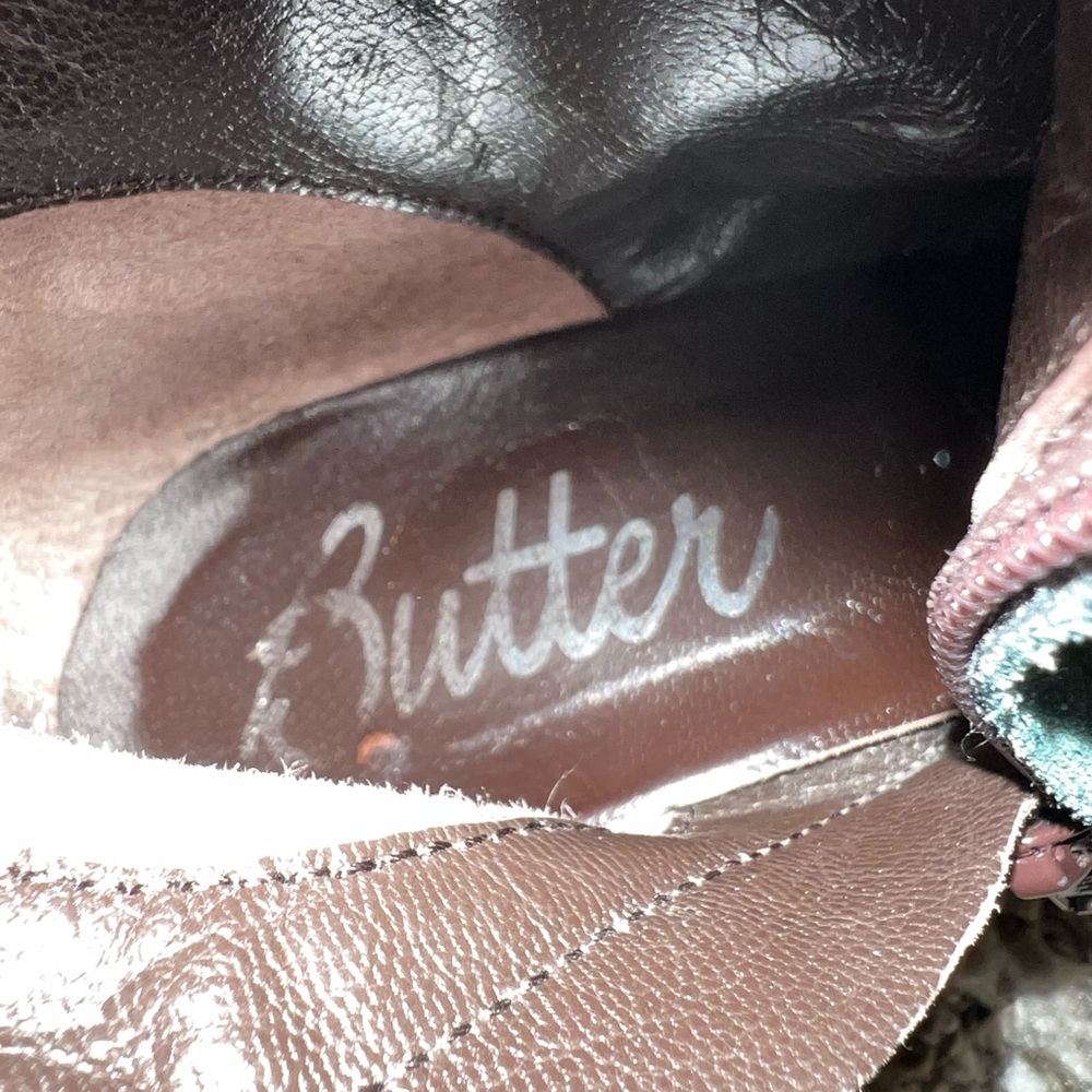 Butter Suede Gray-Blue Aqua Pull On Ankle Zip Boots Size 7.5 Made In Italy - Picture 11 of 12